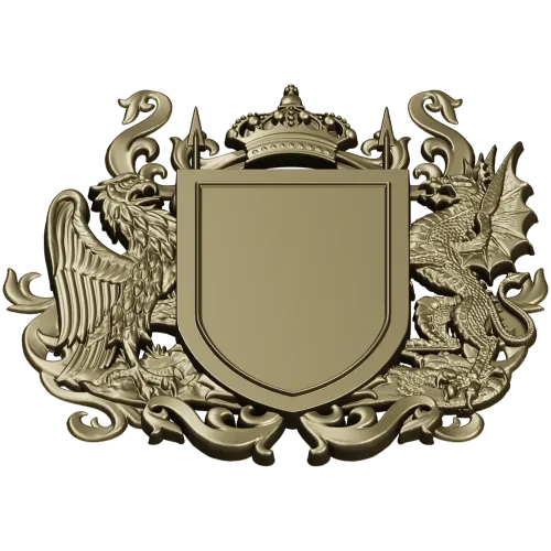 Heraldic Coat of Arms STL - Eagle & Dragon 3D Model for CNC