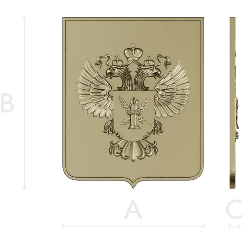 Heraldic Double-Headed Eagle Shield STL 3D Model