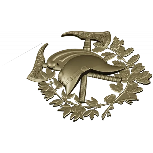 Firefighter Emblem 3D STL Model for CNC Milling