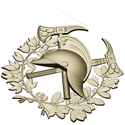 Firefighter Emblem 3D STL Model for CNC Milling