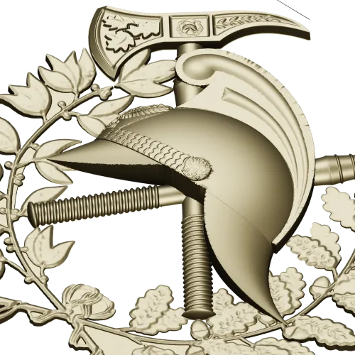 Firefighter Emblem 3D STL Model for CNC Milling
