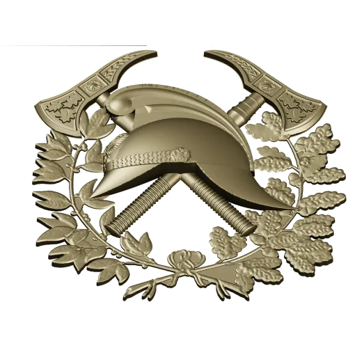 Firefighter Emblem 3D STL Model for CNC Milling