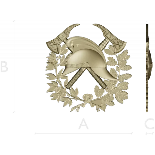 Firefighter Emblem 3D STL Model for CNC Milling