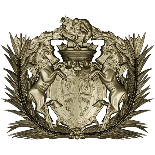 Heraldic Crest 3D STL for CNC - Ornate Coat of Arms