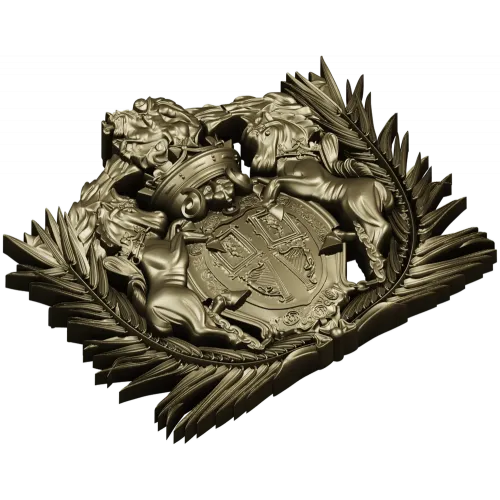 Heraldic Crest 3D STL for CNC - Ornate Coat of Arms