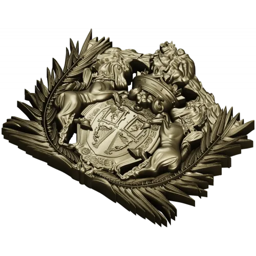 Heraldic Crest 3D STL for CNC - Ornate Coat of Arms