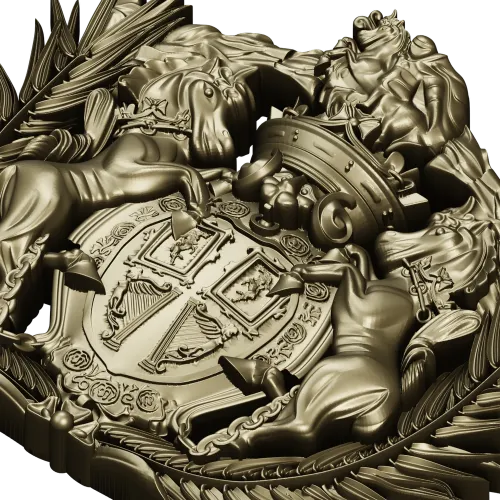 Heraldic Crest 3D STL for CNC - Ornate Coat of Arms
