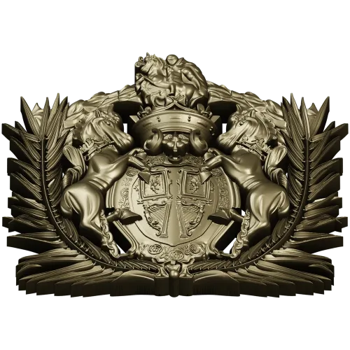 Heraldic Crest 3D STL for CNC - Ornate Coat of Arms