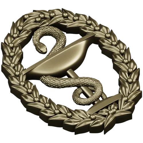 Hygieia medical emblem 3D STL for CNC