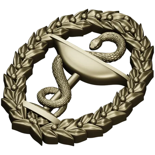 Hygieia medical emblem 3D STL for CNC