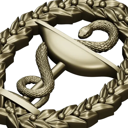 Hygieia medical emblem 3D STL for CNC