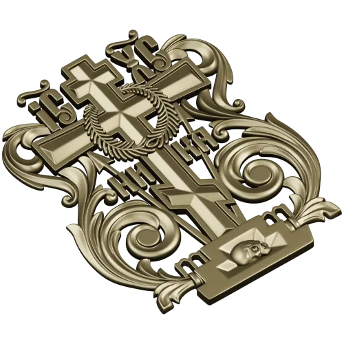 Golgotha Acanthus Cross - STL 3D Model for CNC