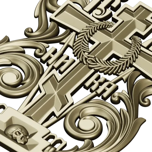 Golgotha Acanthus Cross - STL 3D Model for CNC