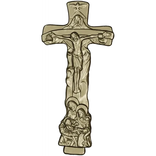 Trinity Relief Crucifix STL for CNC carving