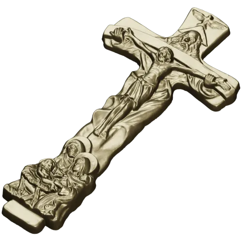 Trinity Relief Crucifix STL for CNC carving