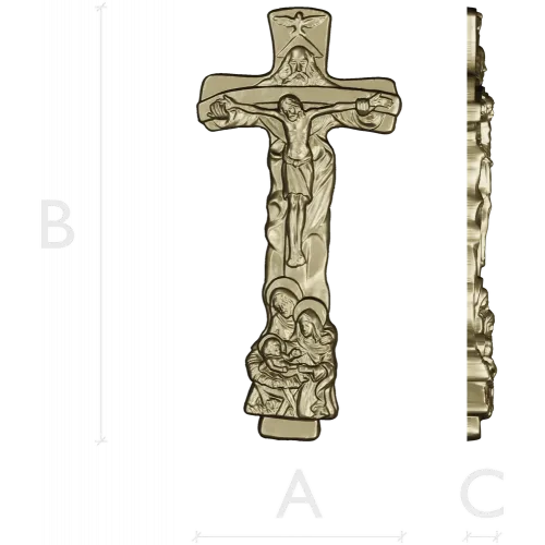 Trinity Relief Crucifix STL for CNC carving