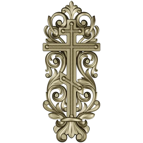 Ornate Orthodox Cross STL for CNC
