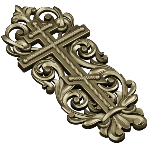 Ornate Orthodox Cross STL for CNC