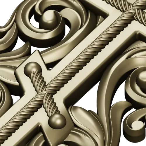 Ornate Orthodox Cross STL for CNC