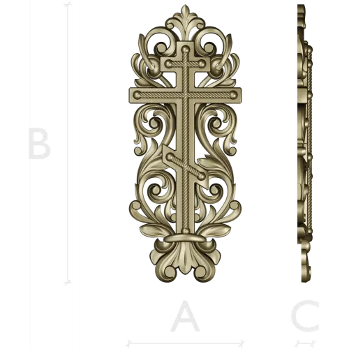Ornate Orthodox Cross STL for CNC