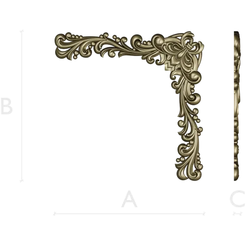 Baroque Acanthus Corner STL for CNC Milling