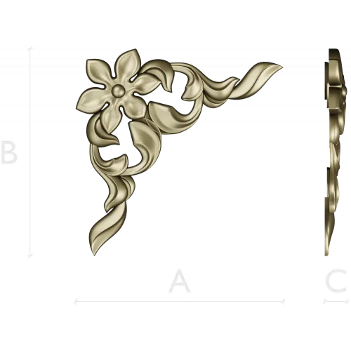 Floral Corner Ornament STL for CNC
