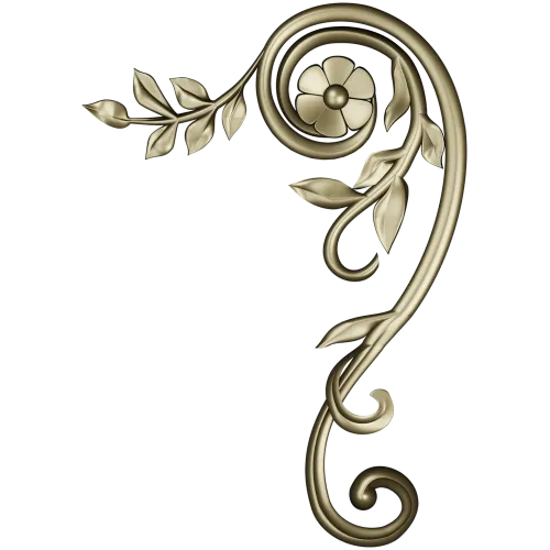 Spiral Floral Corner STL for CNC Milling