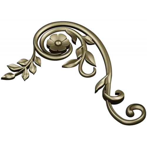 Spiral Floral Corner STL for CNC Milling