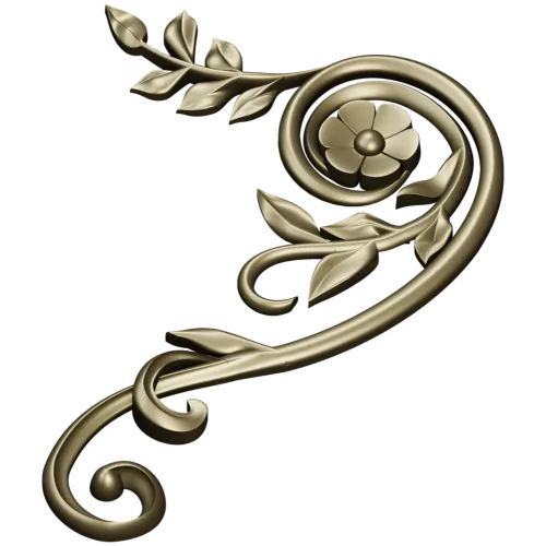 Spiral Floral Corner STL for CNC Milling