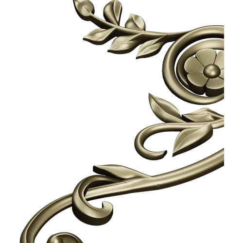 Spiral Floral Corner STL for CNC Milling