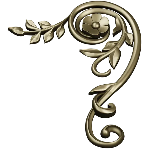 Spiral Floral Corner STL for CNC Milling