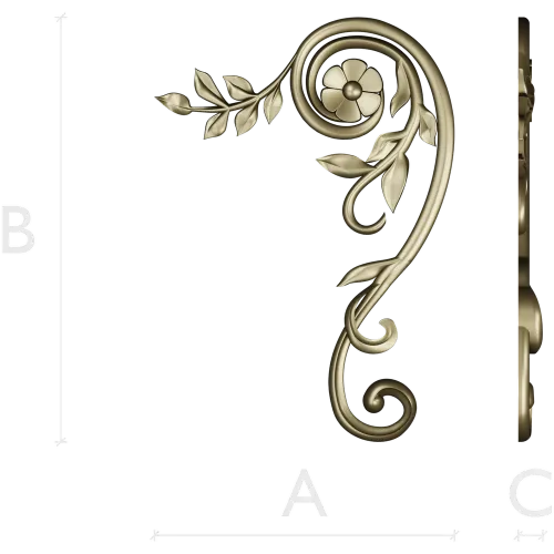 Spiral Floral Corner STL for CNC Milling