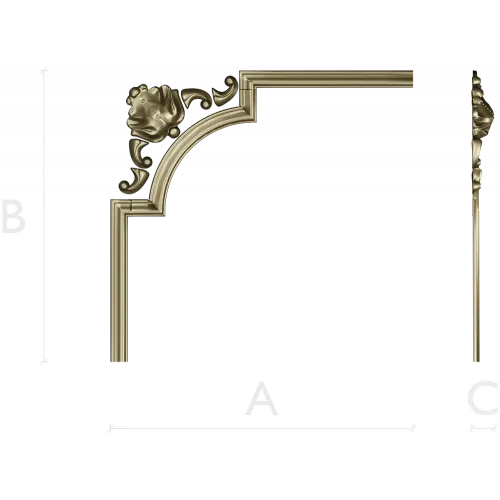 Baroque corner blossom - STL 3D model for CNC router