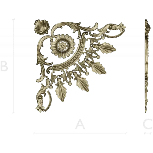 Ornate Rosette Corner STL for CNC