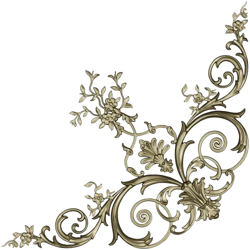 Rococo Floral Corner STL for CNC Carving