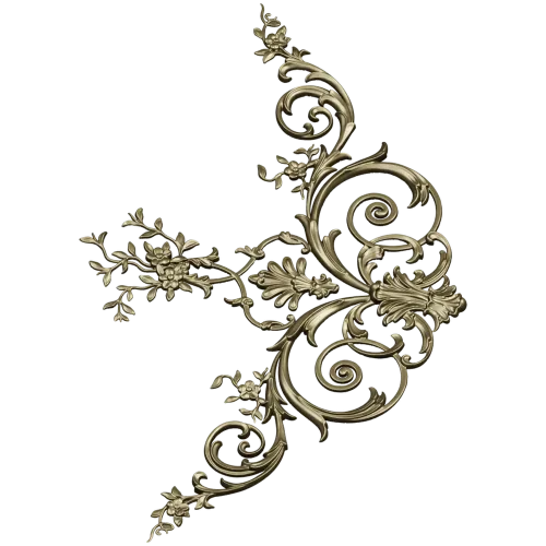 Rococo Floral Corner STL for CNC Carving