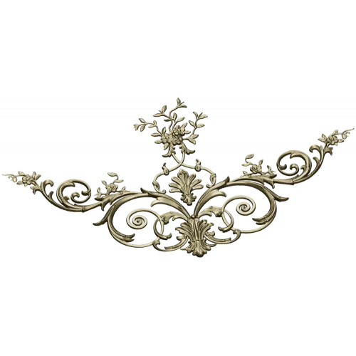 Rococo Floral Corner STL for CNC Carving