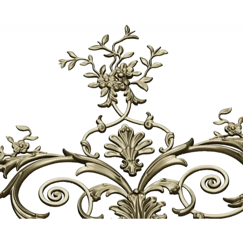 Rococo Floral Corner STL for CNC Carving