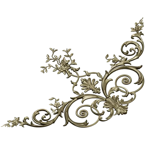 Rococo Floral Corner STL for CNC Carving