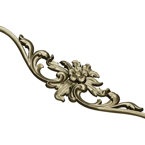 Rococo Floral Cartouche STL 3D Model for CNC