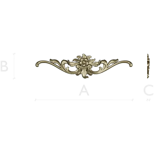 Rococo Floral Cartouche STL 3D Model for CNC