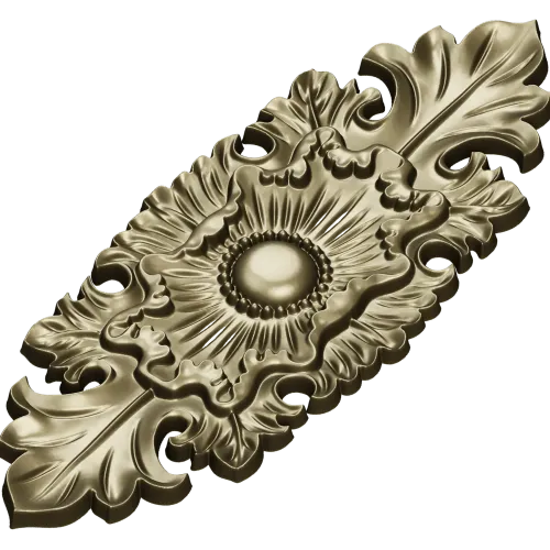 Gilded Acanthus Rosette Decorative Plaque STL