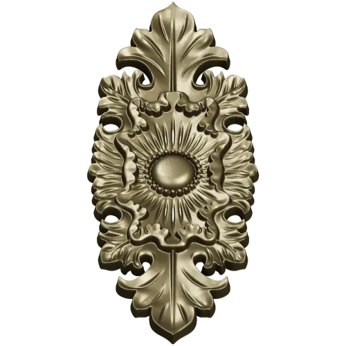 Gilded Acanthus Rosette Decorative Plaque STL