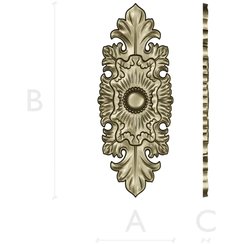 Gilded Acanthus Rosette Decorative Plaque STL