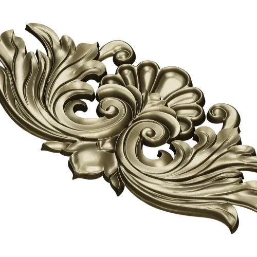 Acanthus Shell Cartouche STL for CNC
