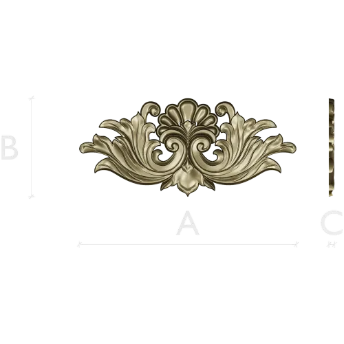 Acanthus Shell Cartouche STL for CNC
