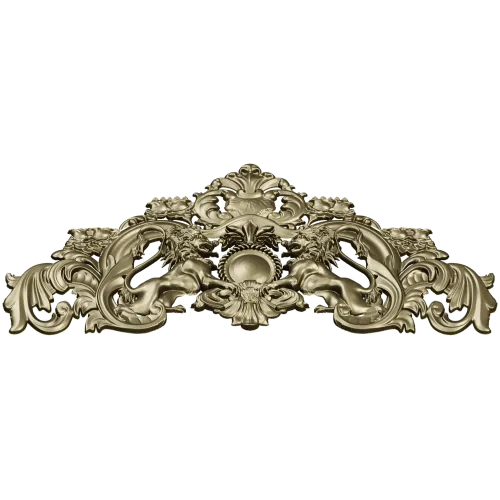 Baroque Twin-Lion Cartouche - STL model for CNC