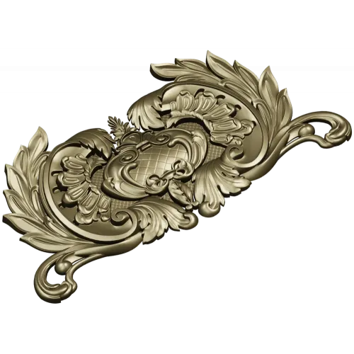 Baroque Acanthus Cartouche - STL 3D Model for CNC Router