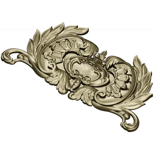 Baroque Acanthus Cartouche - STL 3D Model for CNC Router