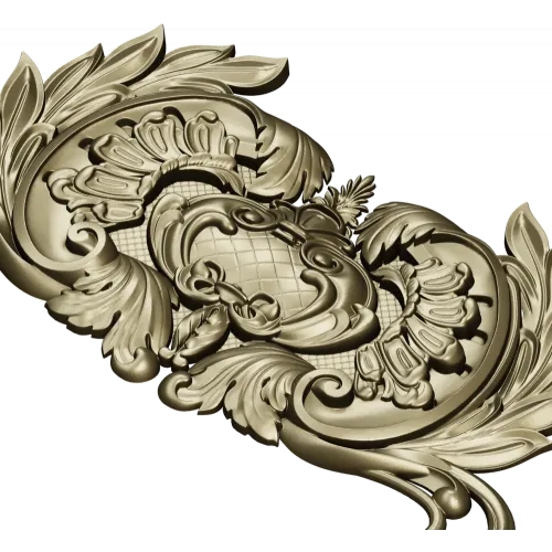 Baroque Acanthus Cartouche - STL 3D Model for CNC Router